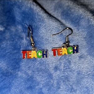 Colorful 'Teach' Earrings